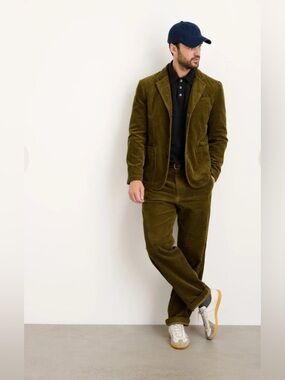 ALEX MILL rugged corduroy blazer in dark olive